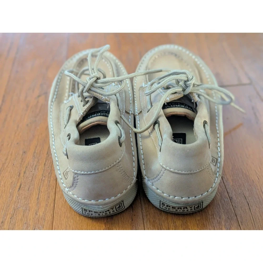 Sperry Top Sider Largo‎ 3 Eye Boat Shoes Tan Leather Kids Size US 2 M